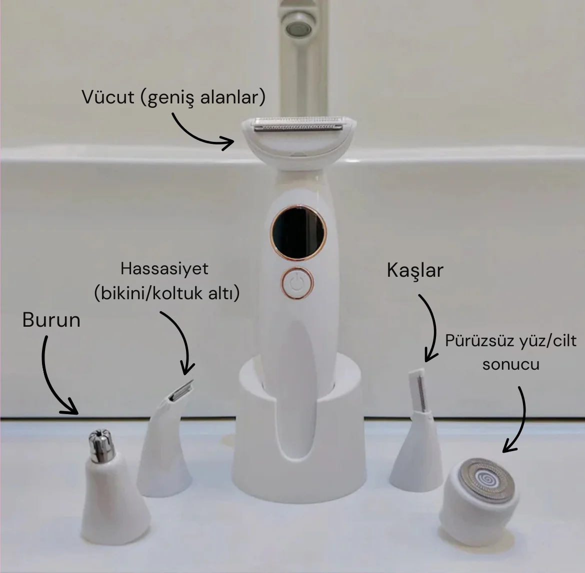 5' li Bayan Traş Makinesi Seti